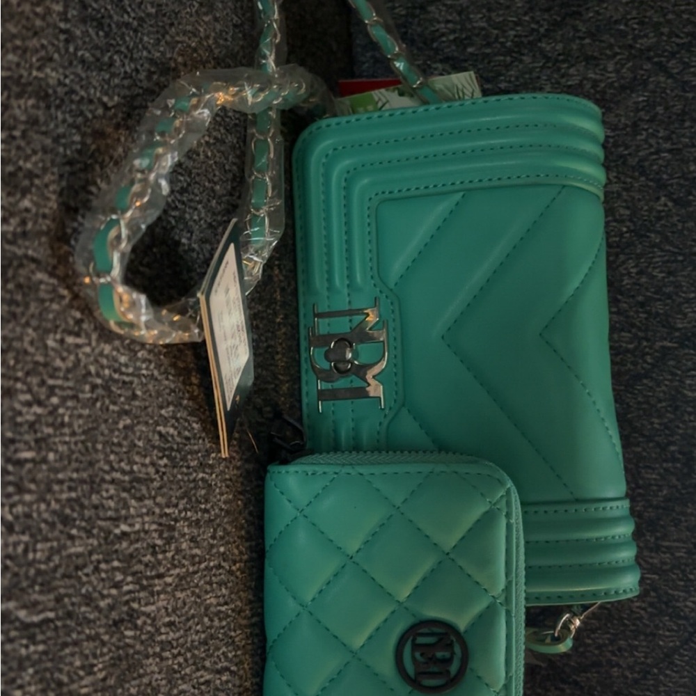 Badgley Mischka Teal Mini Bag Set